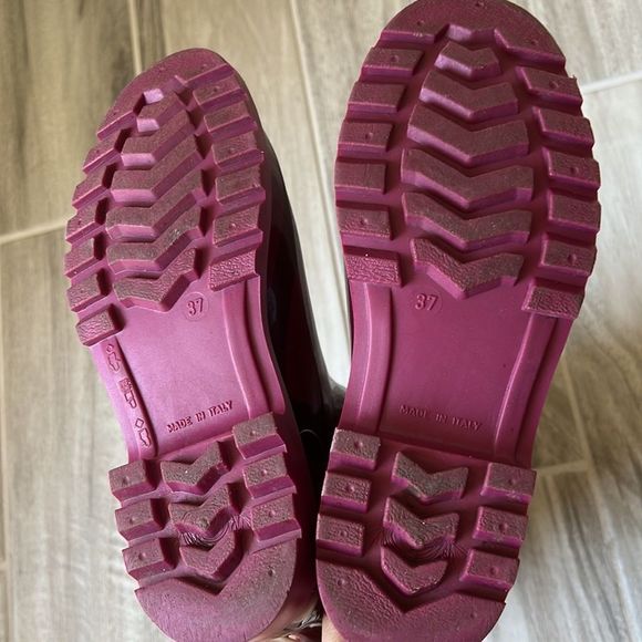 Burberry Ombre Raspberry Rain Boots/Booties Plaid 37 - Picture 7 of 7